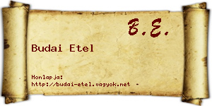 Budai Etel névjegykártya